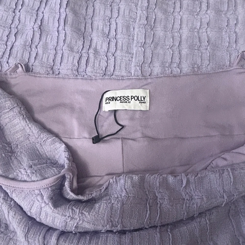 Princess Polly Melrose Nights Lilac Mini Dress Textured Empire Bust Sleeveless - Picture 13 of 16